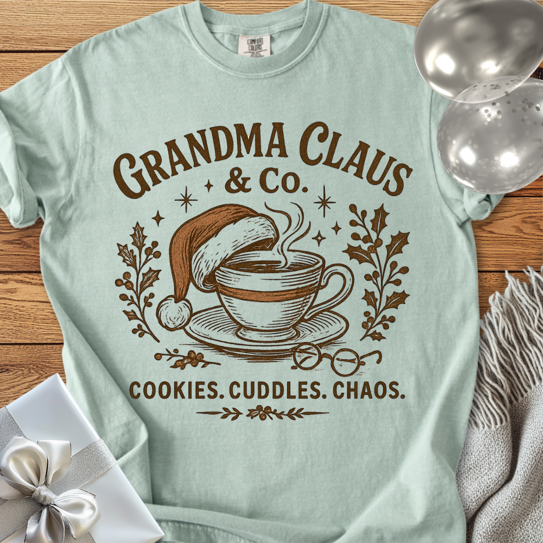 Grandma Claus & Co. Cookies. Cuddles. Chaos - Premium Christmas T-Shirt