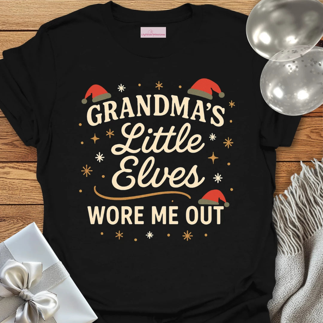 Grandma's Little Elves Wore Me Out - Christmas T-Shirt