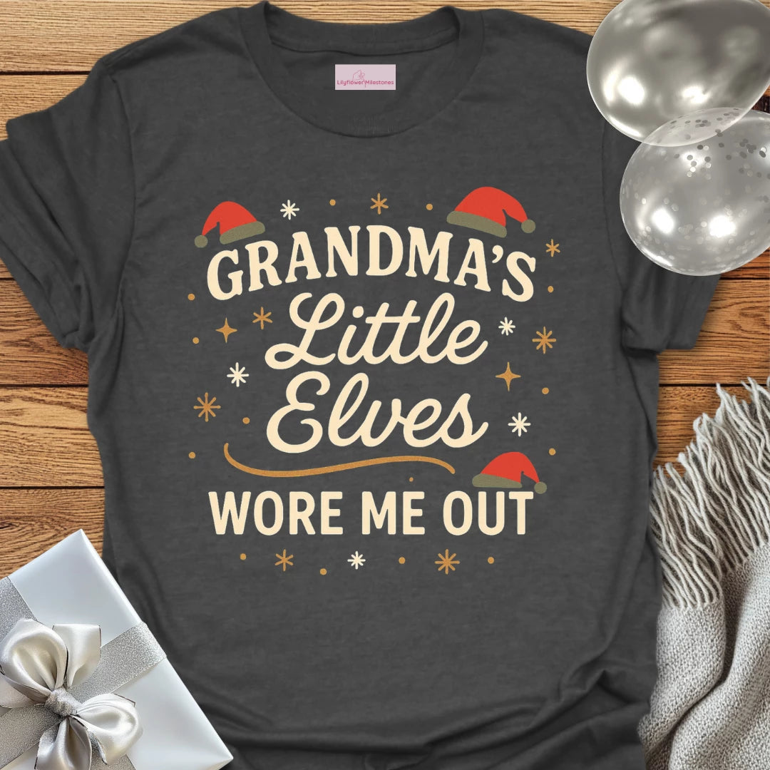 Grandma's Little Elves Wore Me Out - Christmas T-Shirt