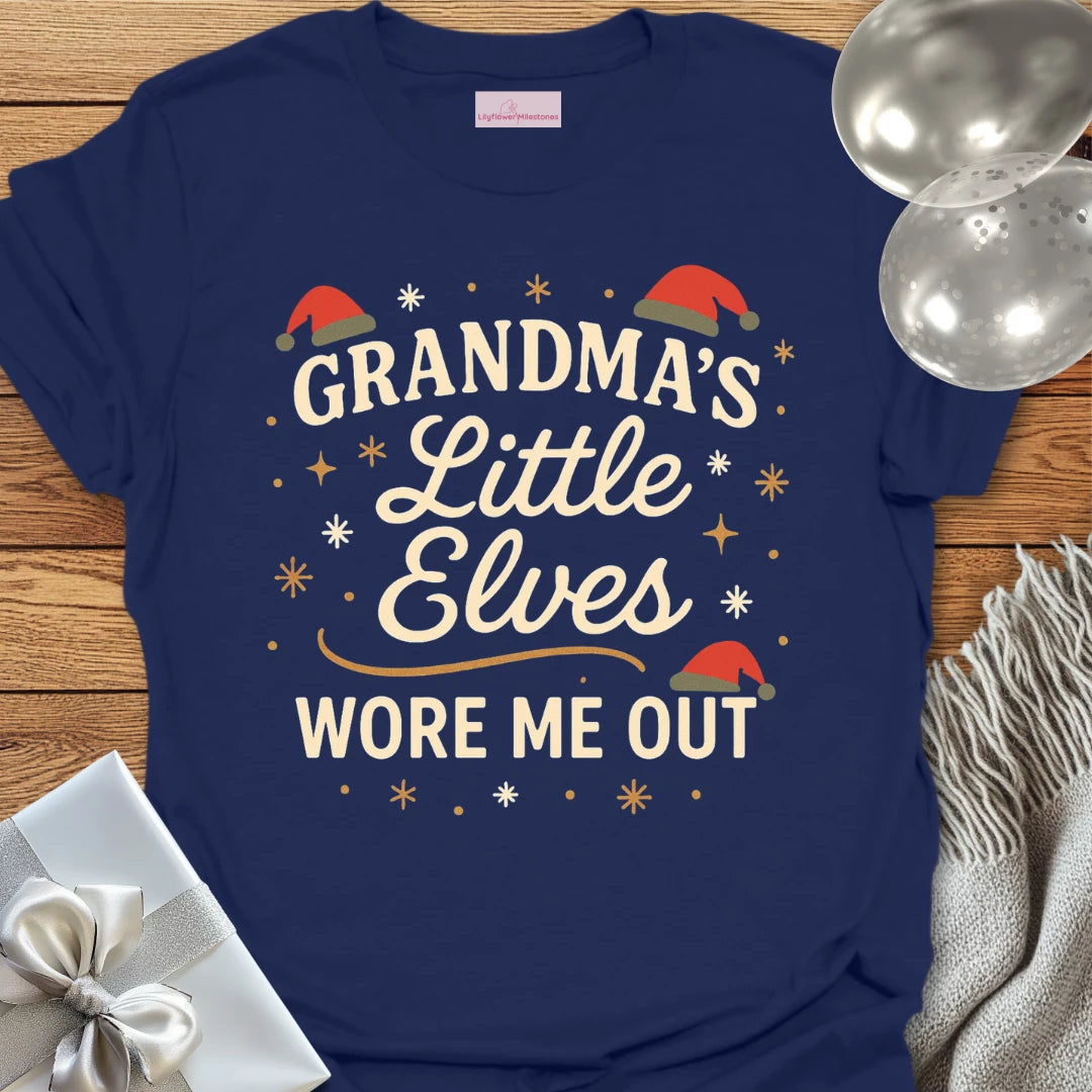 Grandma's Little Elves Wore Me Out - Christmas T-Shirt