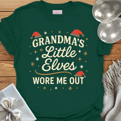 Grandma's Little Elves Wore Me Out - Christmas T-Shirt
