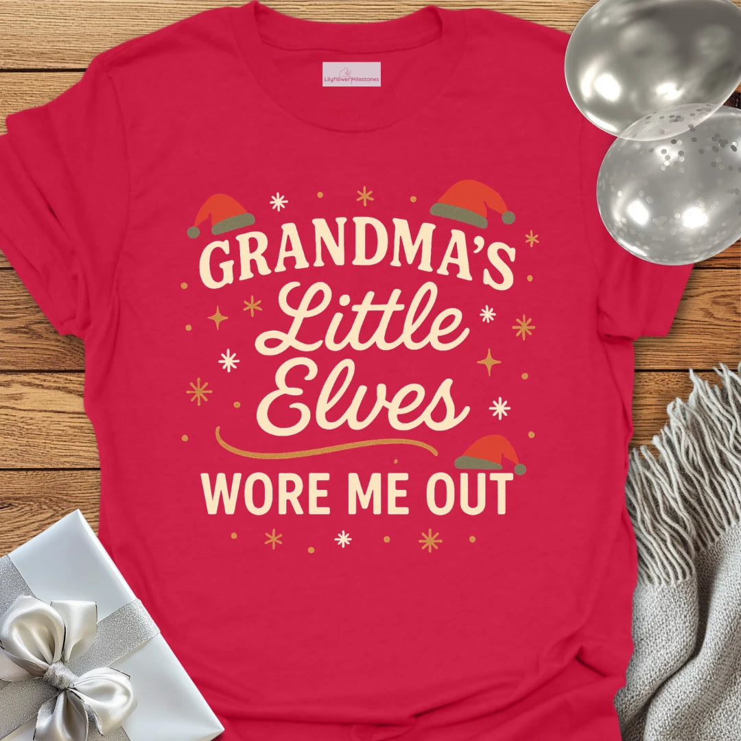 Grandma's Little Elves Wore Me Out - Christmas T-Shirt