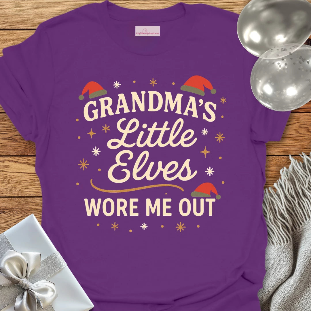 Grandma's Little Elves Wore Me Out - Christmas T-Shirt