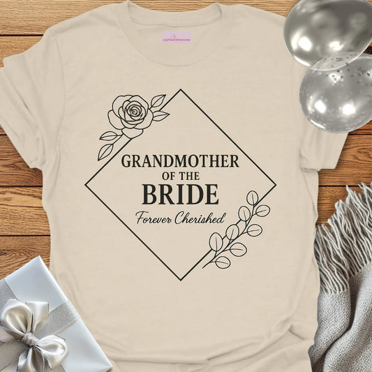 Grandmother of the Bride, Forever Cherished Wedding T-Shirt
