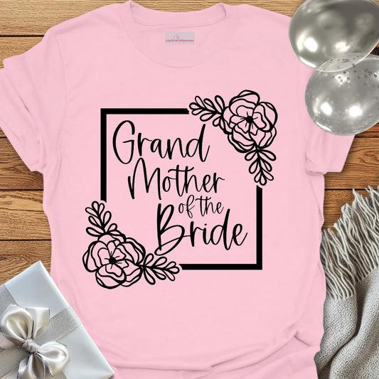 Grandmother of the Bride - Floral Bridal Party T-Shirt