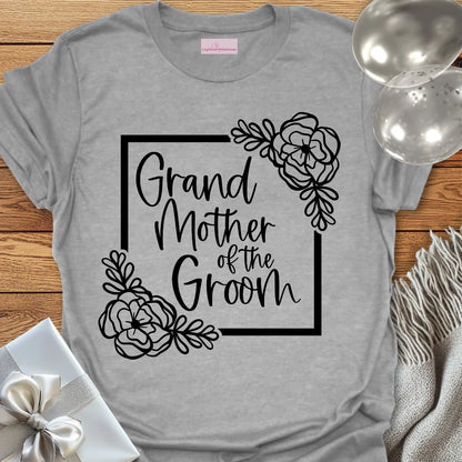 Grandmother of the Groom - Floral Bridal Party T-Shirt