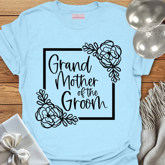 Grandmother of the Groom - Floral Bridal Party T-Shirt