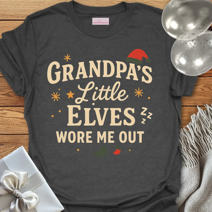 Grandpa's Little Elves Wore Me Out - Christmas T-Shirt