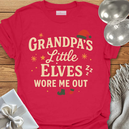 Grandpa's Little Elves Wore Me Out - Christmas T-Shirt