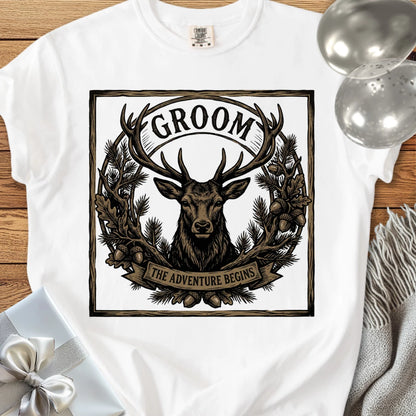 Groom, The Adventure Begins - Wedding T-Shirt