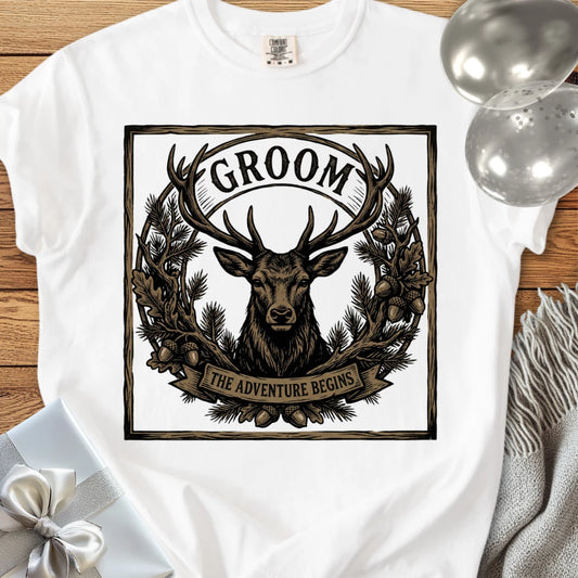 Groom, The Adventure Begins - Wedding T-Shirt