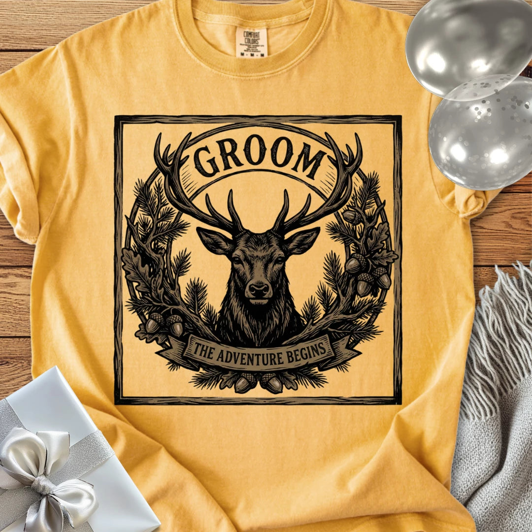 Groom, The Adventure Begins - Wedding T-Shirt