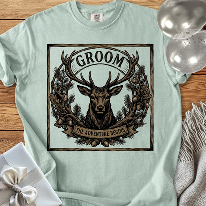 Groom, The Adventure Begins - Wedding T-Shirt