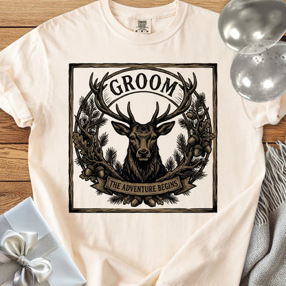 Groom, The Adventure Begins - Wedding T-Shirt