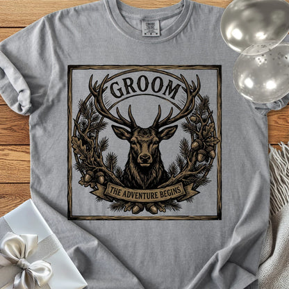 Groom, The Adventure Begins - Wedding T-Shirt