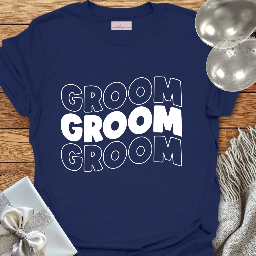 Groom T-Shirt (wavy text)