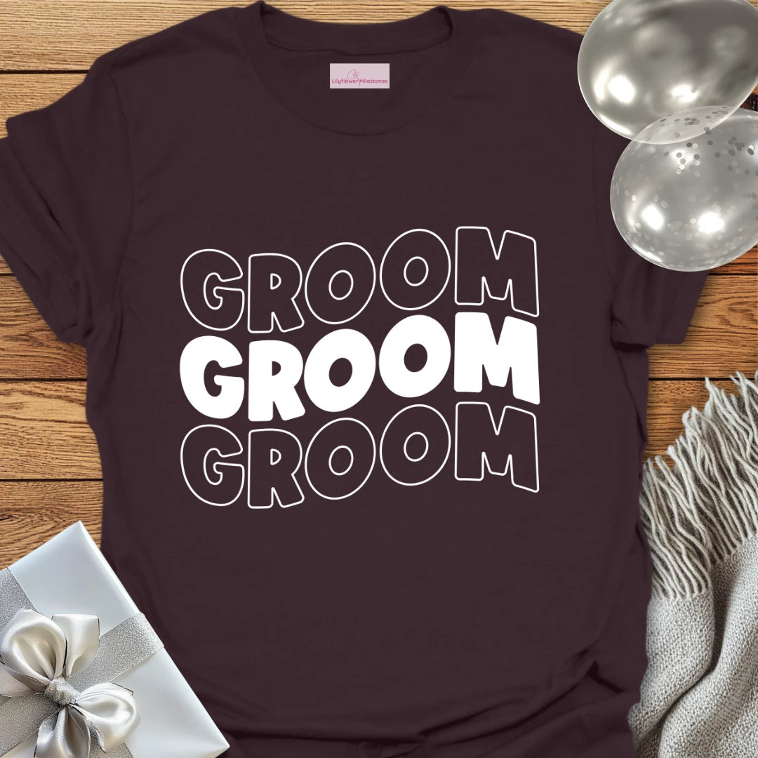 Groom T-Shirt (wavy text)