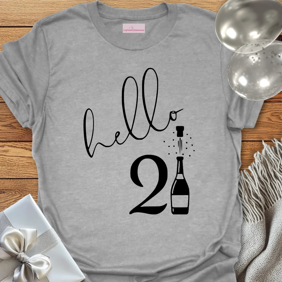 Hello 21 (Champagne) T-Shirt
