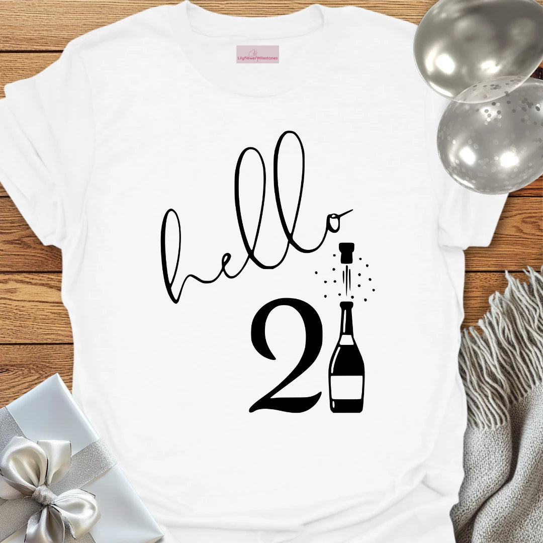 Hello 21 (Champagne) T-Shirt