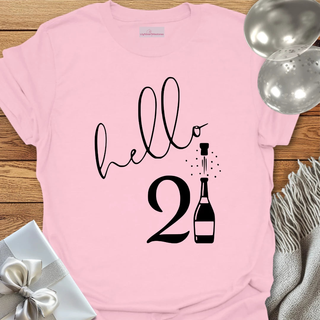 Hello 21 (Champagne) T-Shirt