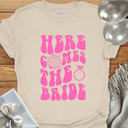 Here Comes the Bride (disco ball) - Bachelorette Party T-Shirt