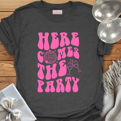 Here Comes the Party (disco ball) - Bachelorette Party T-Shirt