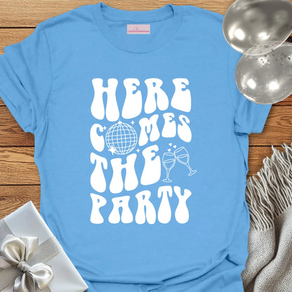 Here Comes the Party (disco ball) - Bachelorette Party T-Shirt