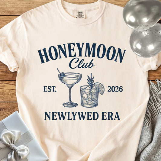 Honeymoon Club, Newlywed Era, Est. 2026 T-Shirt