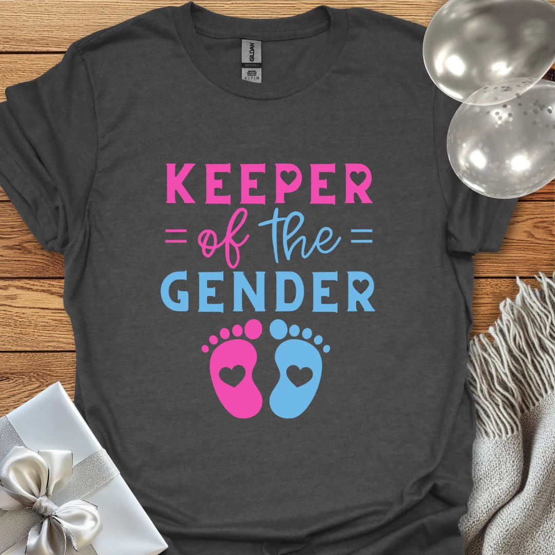 Keeper of the Gender (footprints) - Gender Reveal T-Shirt