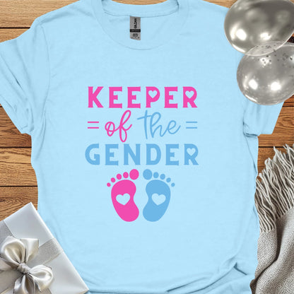 Keeper of the Gender (footprints) - Gender Reveal T-Shirt