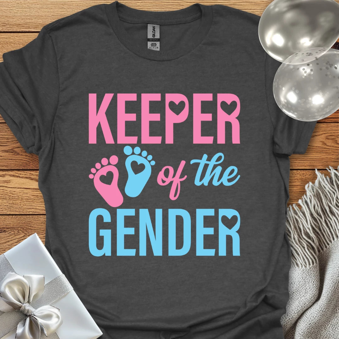 Keeper of the Gender (footprints) - Gender Reveal T-Shirt