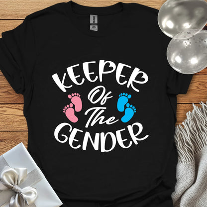 Keeper of the Gender (double footprint) - Gender Reveal T-Shirt