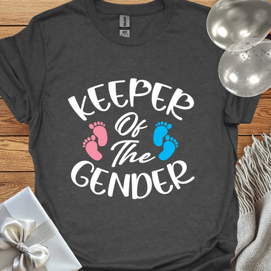 Keeper of the Gender (double footprint) - Gender Reveal T-Shirt