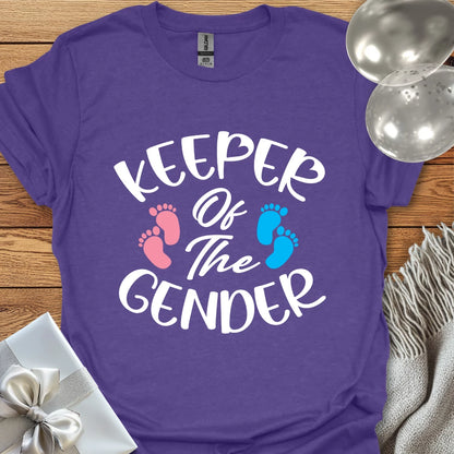 Keeper of the Gender (double footprint) - Gender Reveal T-Shirt