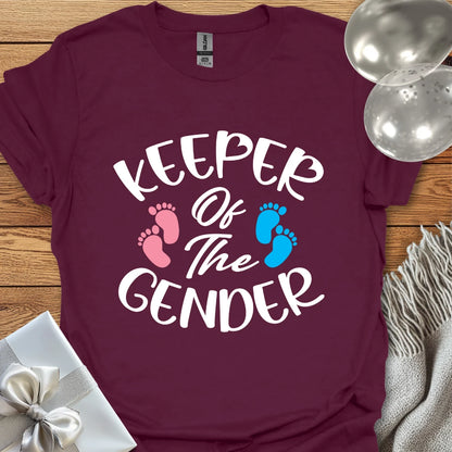 Keeper of the Gender (double footprint) - Gender Reveal T-Shirt