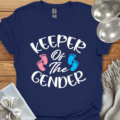 Keeper of the Gender (double footprint) - Gender Reveal T-Shirt