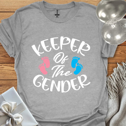 Keeper of the Gender (double footprint) - Gender Reveal T-Shirt