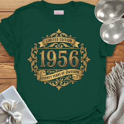 Limited Edition 1956, Seventy Years of Awesome - 70th Birthday T-Shirt
