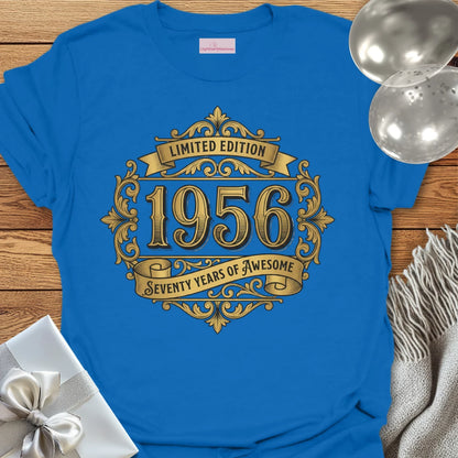 Limited Edition 1956, Seventy Years of Awesome - 70th Birthday T-Shirt