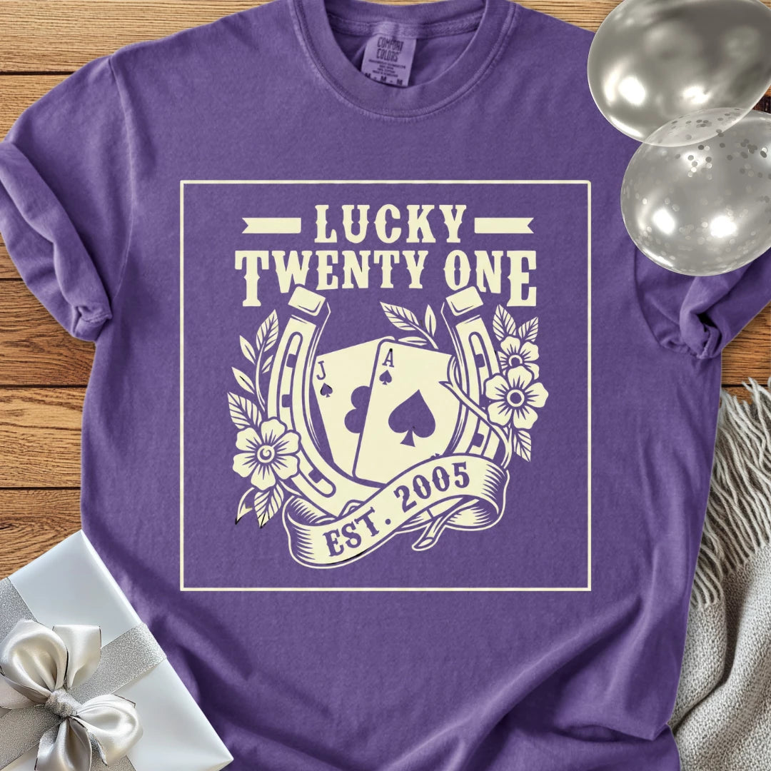 Lucky Twenty One, Est. 2005- Premium 21st Birthday T-Shirt