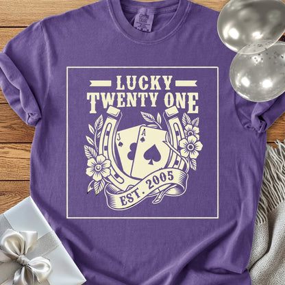Lucky Twenty One, Est. 2005- Premium 21st Birthday T-Shirt