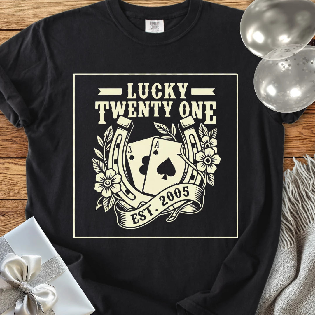 Lucky Twenty One, Est. 2005- Premium 21st Birthday T-Shirt