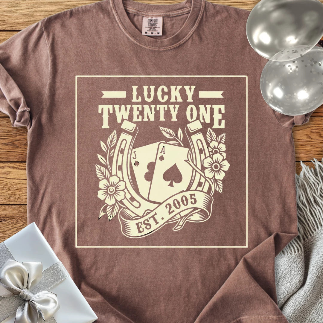 Lucky Twenty One, Est. 2005- Premium 21st Birthday T-Shirt