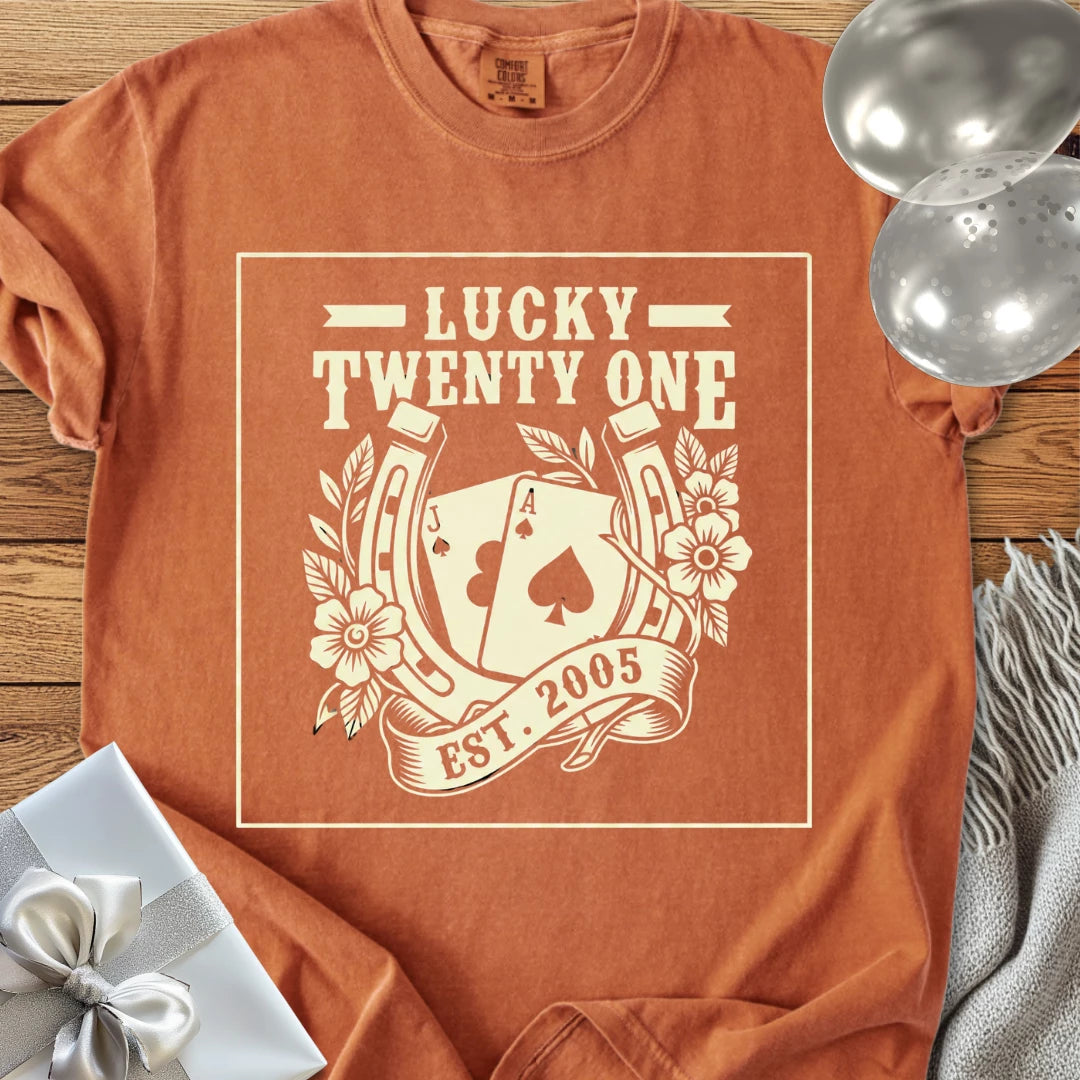 Lucky Twenty One, Est. 2005- Premium 21st Birthday T-Shirt