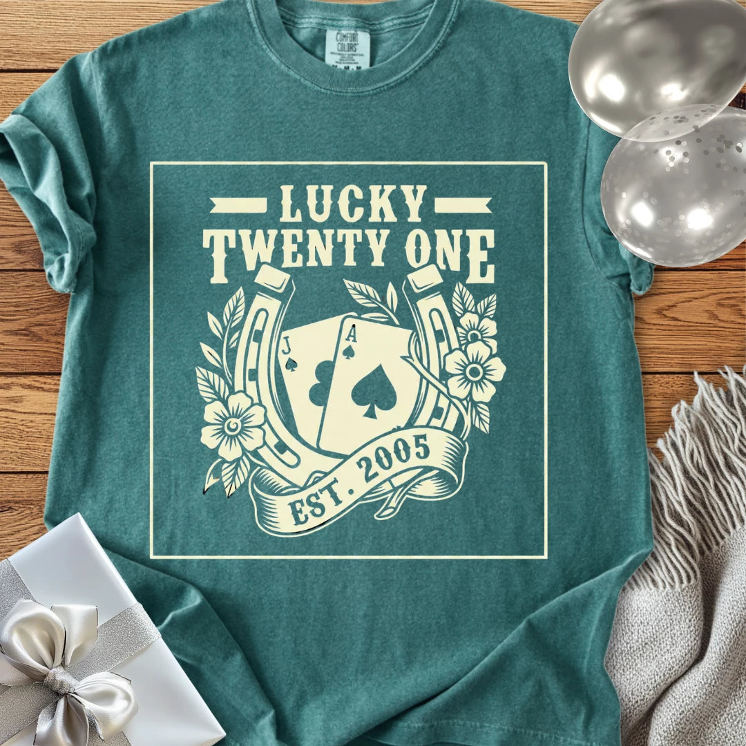 Lucky Twenty One, Est. 2005- Premium 21st Birthday T-Shirt