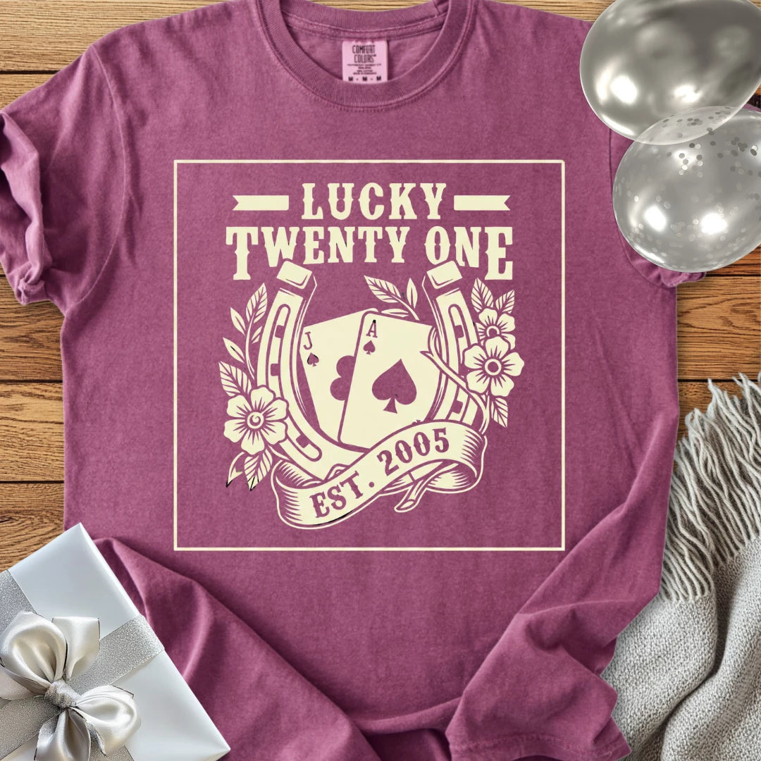 Lucky Twenty One, Est. 2005- Premium 21st Birthday T-Shirt