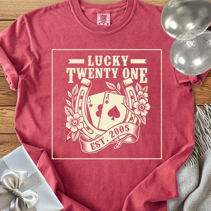 Lucky Twenty One, Est. 2005- Premium 21st Birthday T-Shirt