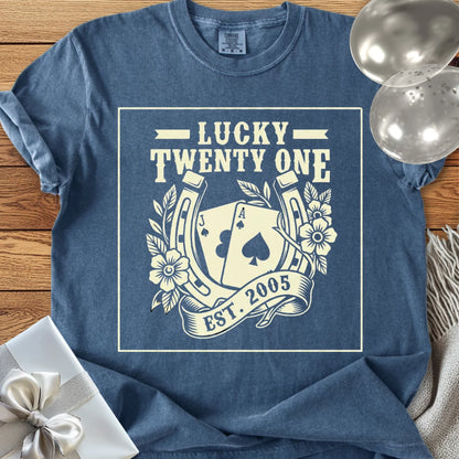 Lucky Twenty One, Est. 2005- Premium 21st Birthday T-Shirt