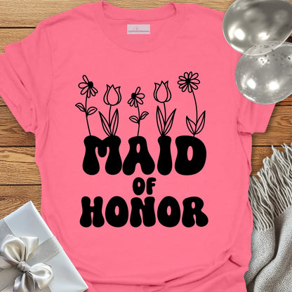Maid of Honor (Wildflowers) - Bridal Party T-Shirt