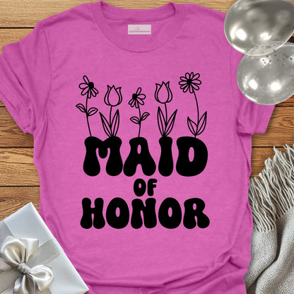 Maid of Honor (Wildflowers) - Bridal Party T-Shirt